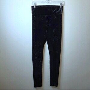 Lou & Grey Black Crushed Velvet Leggings Size Small